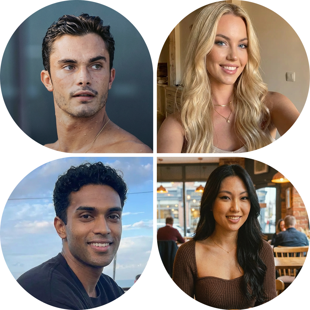 A DoubbleMatch — all four profiles together